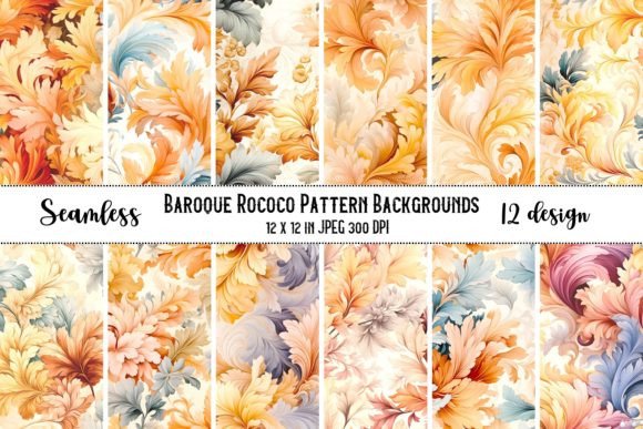 12 Seamless Baroque Rococo Patterns: Elevating Your Creative Projects with Timeless Elegance