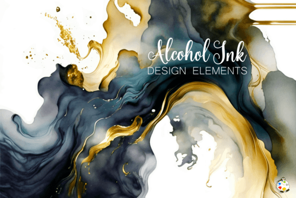 Elevating Brand Identity with Colorful Alcohol Ink Splash Elements: A Modern Design Asset