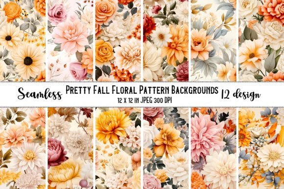 Revitalizing Creative Workflows with 12 Seamless Floral Fall Patterns and Digital Backgrounds