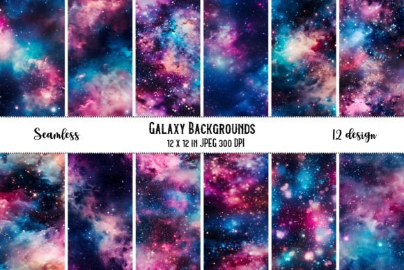 Seamless Glittered Galaxy Backgrounds: Elevating Digital and Physical Creations