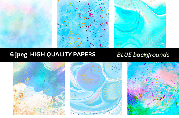 SET of BLUE BACKGROUND DIGITAL PAPERS