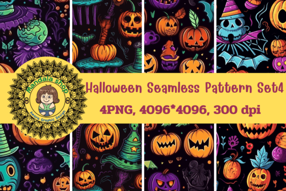 Unlocking Creativity with Halloween Seamless Patterns Set4